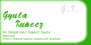 gyula kupecz business card